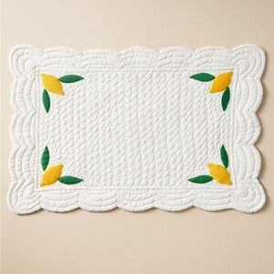 Anthropologie Set of 2 Lemon Foster Icon Quilted Placemats NEW